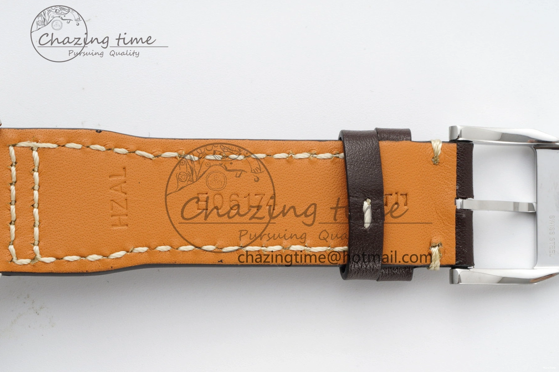 MIROTIME 0524 Pilot Chrono SS AZF 1:1 Best Edition Blue Dial on Brown Leather Strap A TimelessDesign 7060